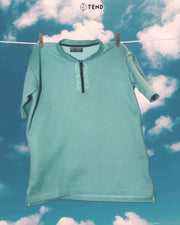 TEND Zip Neck Waffle Short Sleeve T-Shirt