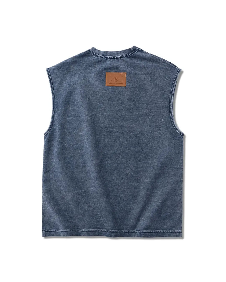 AURA Acid Washed Denim Tank