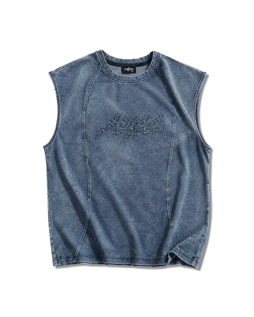 AURA Acid Washed Denim Tank